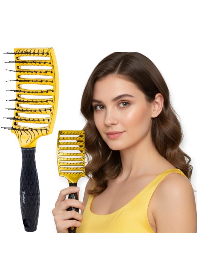 زودياك فرشاة شعر زودياك دايموند ذات فتحات تهوية - لون ذهبي كرومي - Image 1